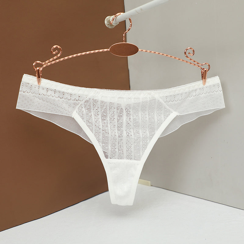 Mesh transparent temptation seamless low waist thong