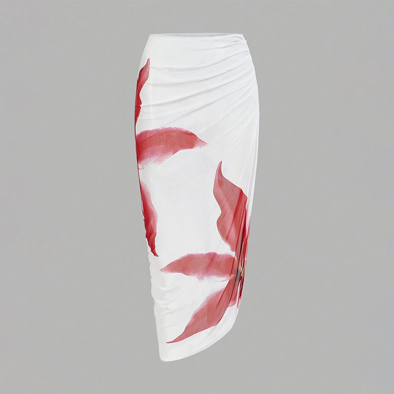 Sexy Positioning Printed Sling Hip Beach Dress