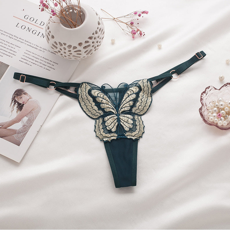 Seamless embroidery thong