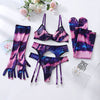 Printed Mesh Bra Set