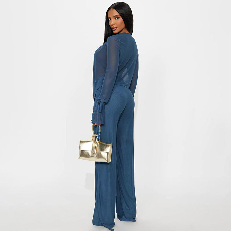 LunaFlow™ Draped Wide Leg Jumpsuit