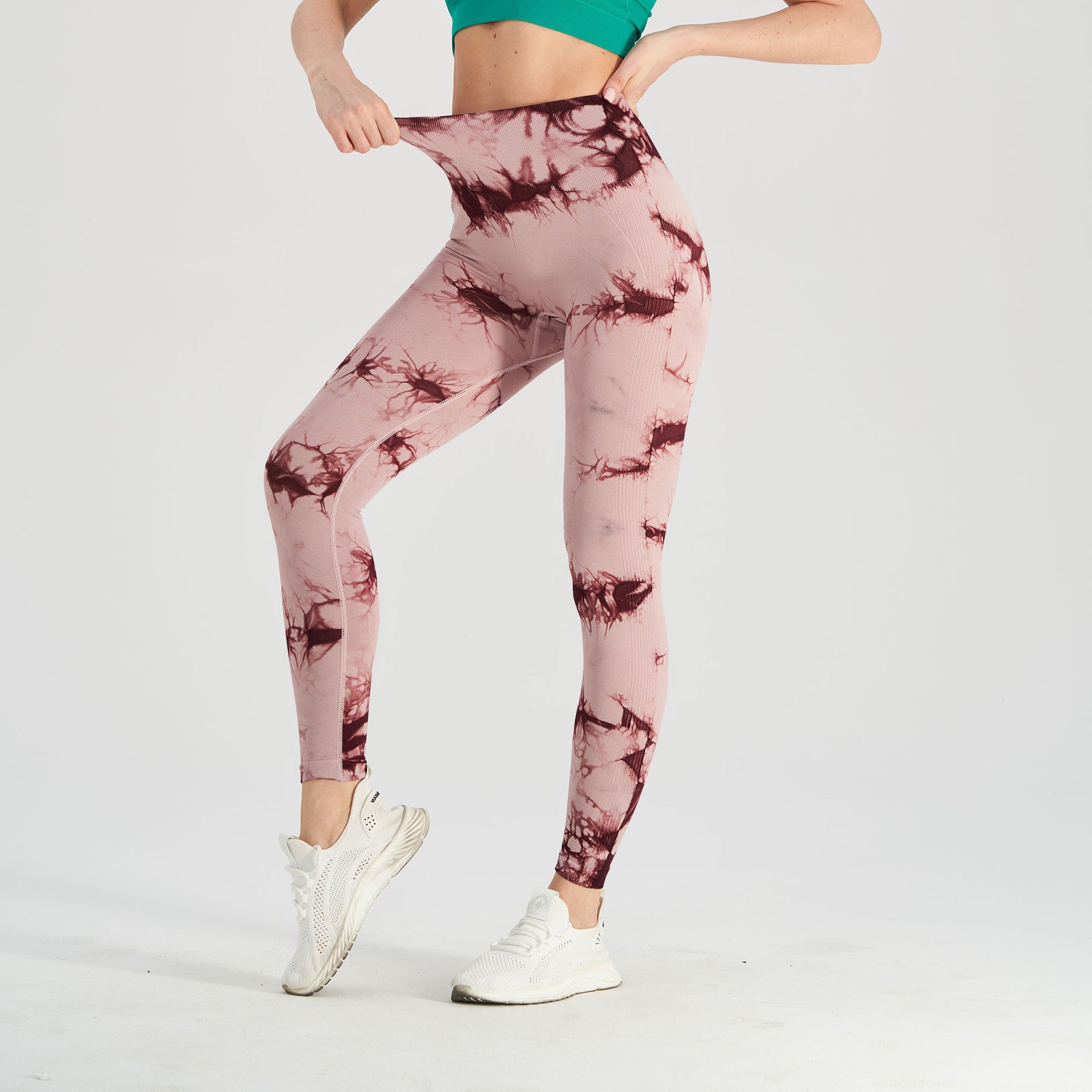 Women's High-Waist Tie-Dye Seamless Sports Running Leggings