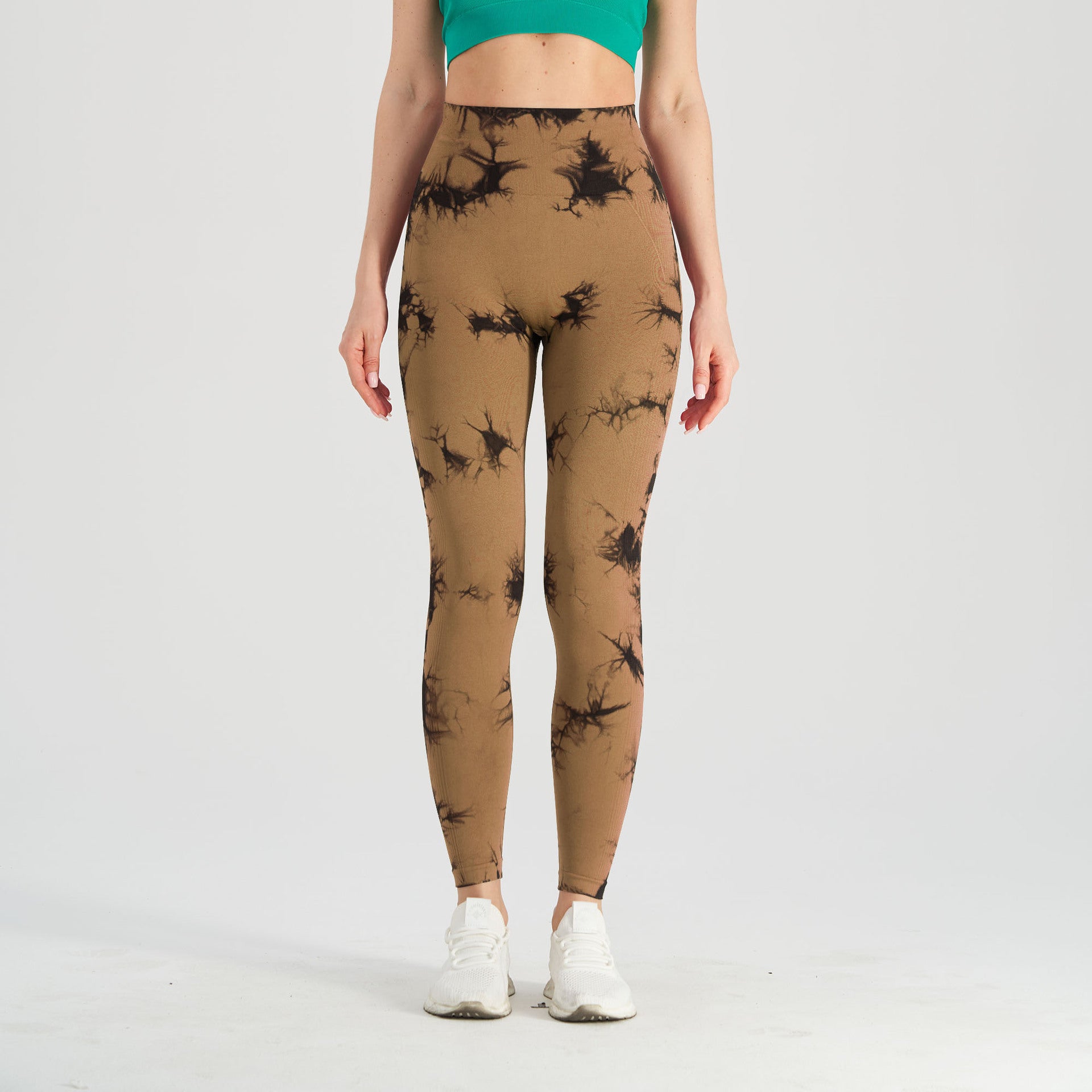 Women's High-Waist Tie-Dye Seamless Sports Running Leggings