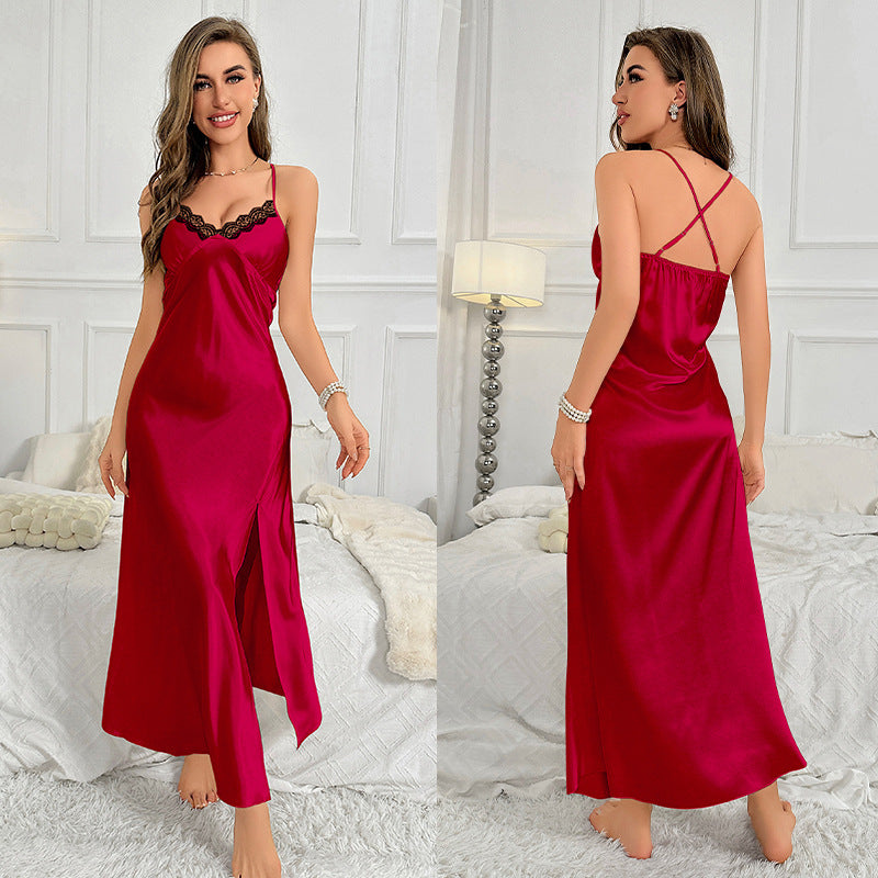 Luxe Lace Satin Slip Maxi Dress