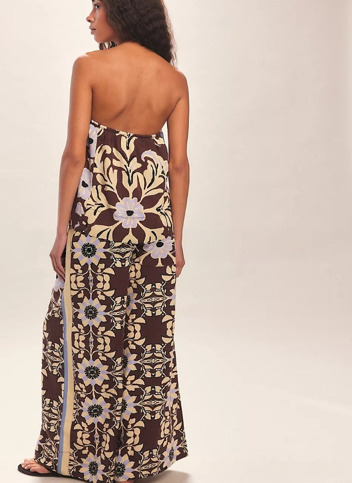 LunaFlow™ Boho Printed Wide Leg Jumpsuit