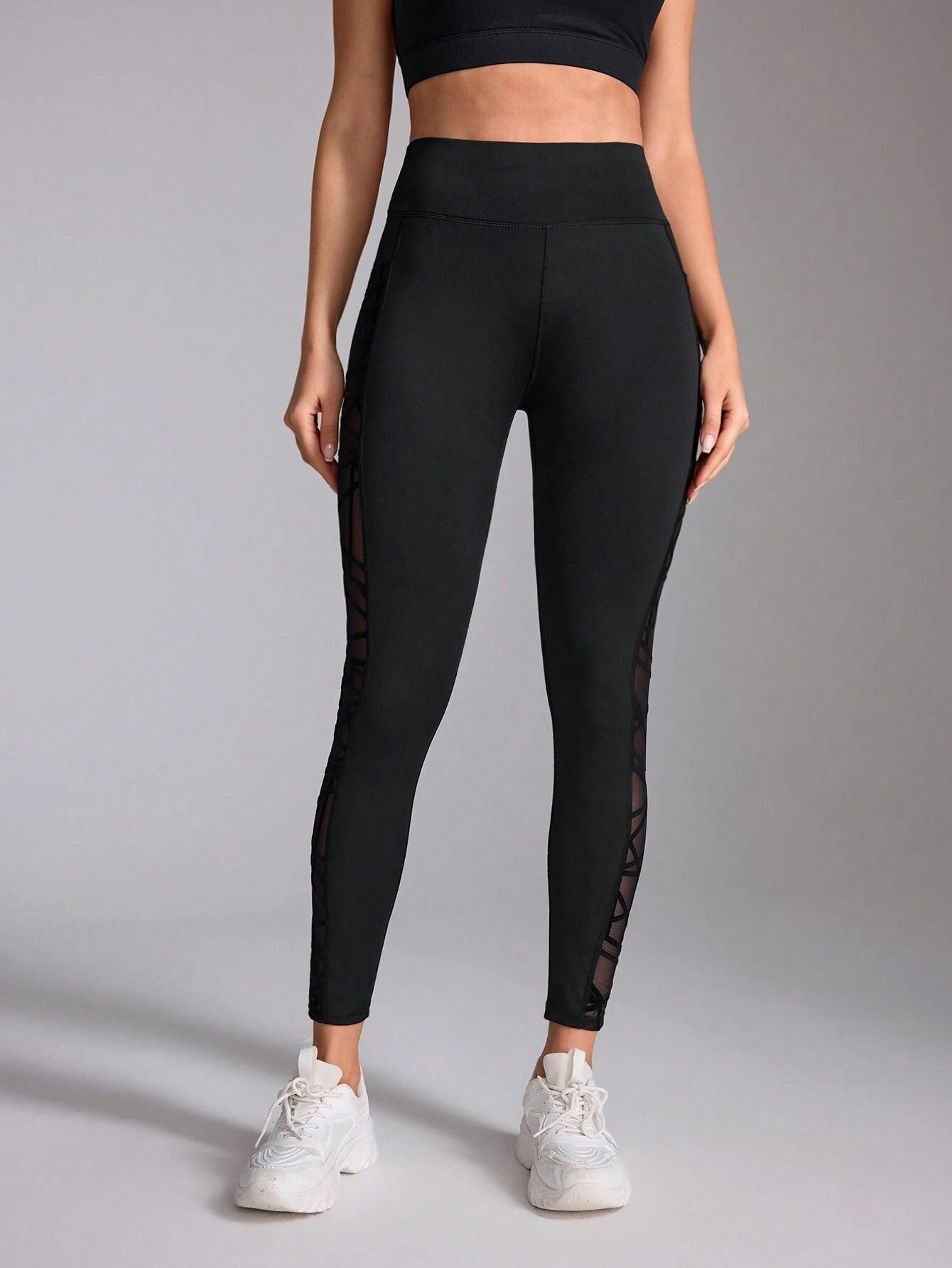 Women's High-Waist Color-Block Slim Fit Yoga Running Leggings