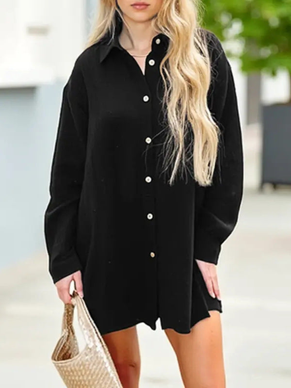 LunaEase™ Button Front Shirt Shorts Set