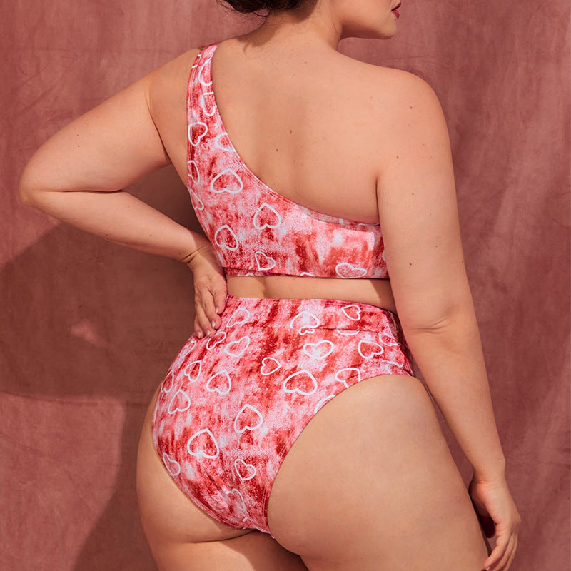 One-shoulder printed oversized swimsuit