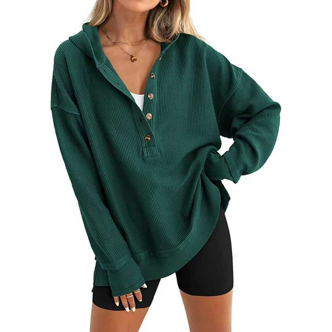 Women's Oversized V-Neck Pullover Sweatshirt