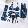 Printed Mesh Bra Set