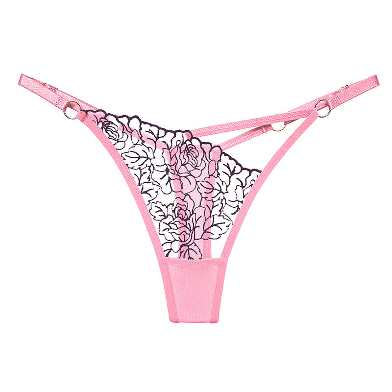 Lace V-shaped thong hollow temptation panties