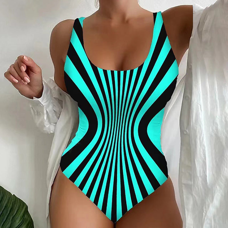 Sexy suspender striped bikini