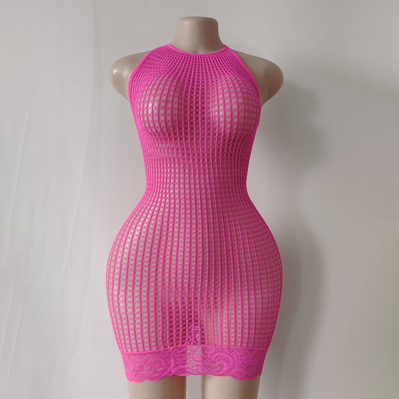 Women's sexy lingerie mesh bodysuit
