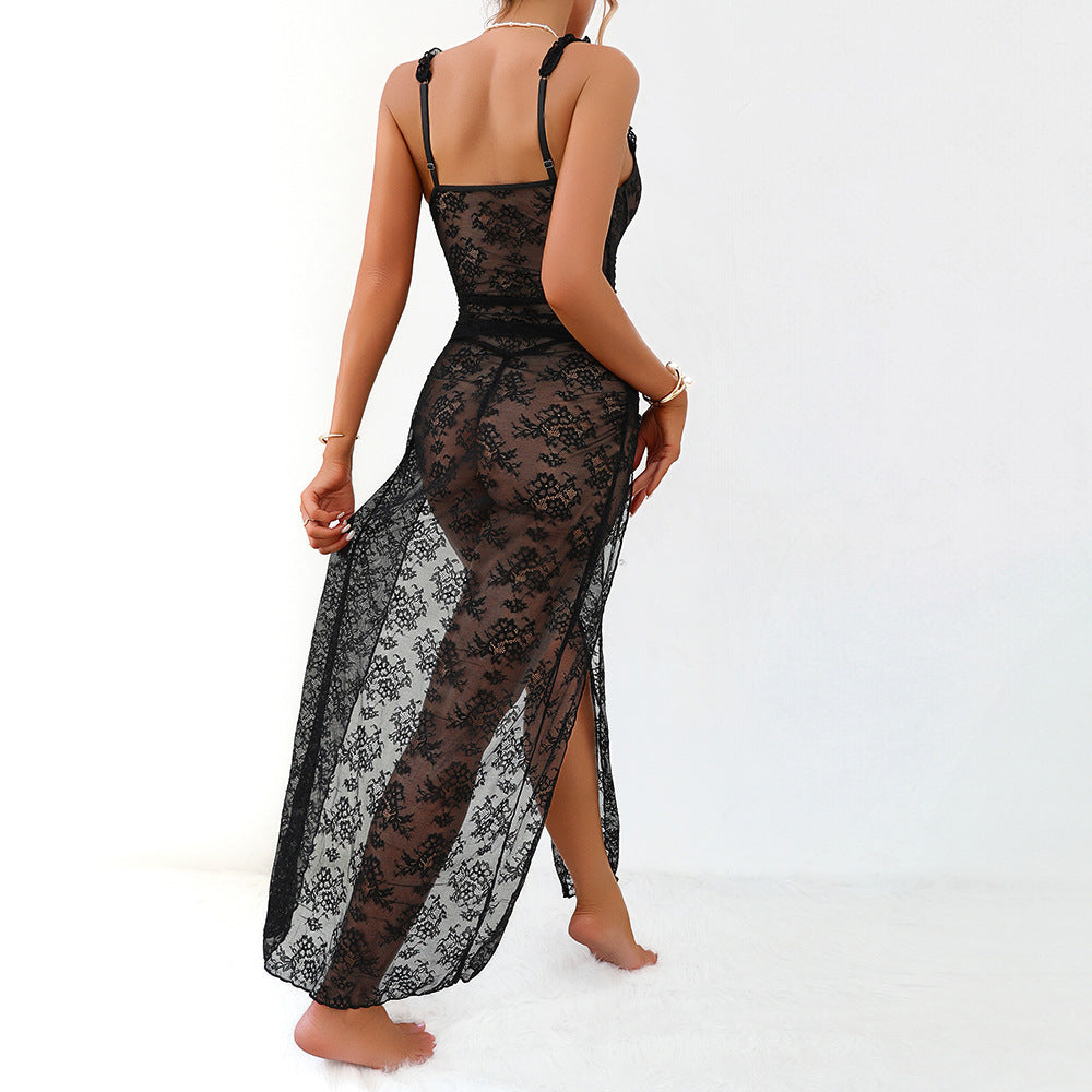 Seductive Sheer Lace Maxi Lingerie
