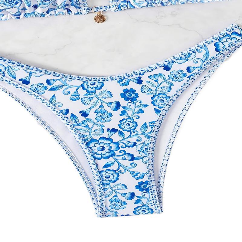 Triangle Cup Sexy Bikini Lace-Up Two-Piece Swimsuit