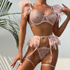 Feather chain lace transparent mesh underwear