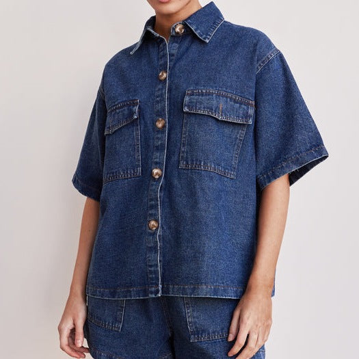 Luna Casual Denim Short Set