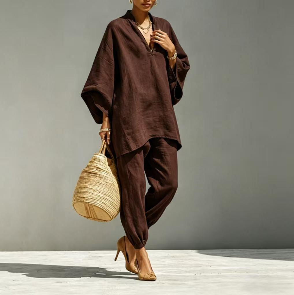 LunaEase™ Linen Relaxed Two Piece Set