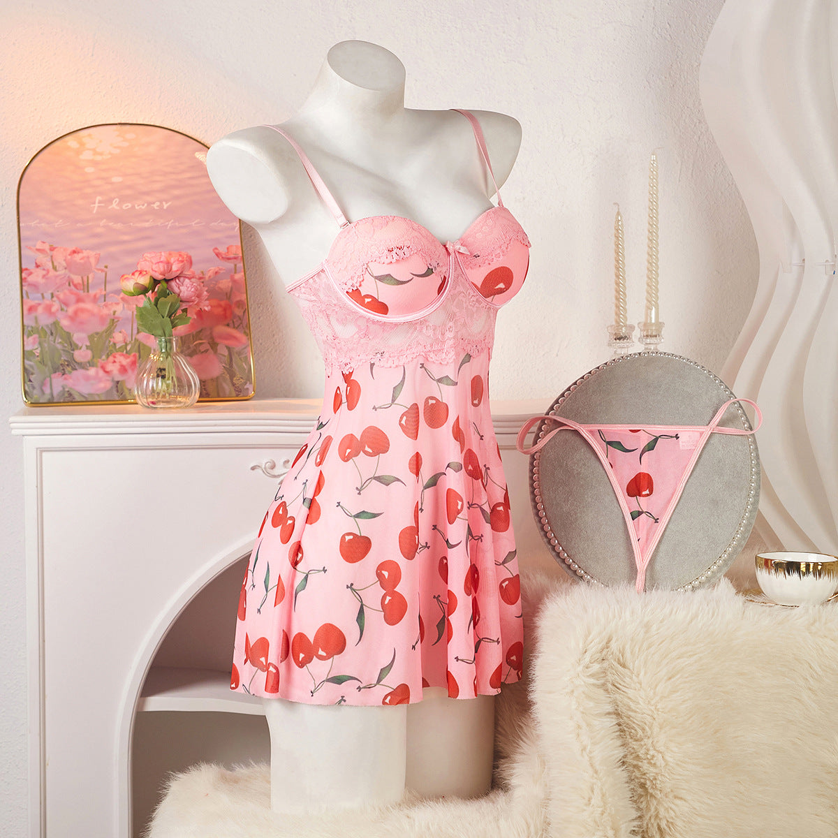 Suspender one-piece nightdress