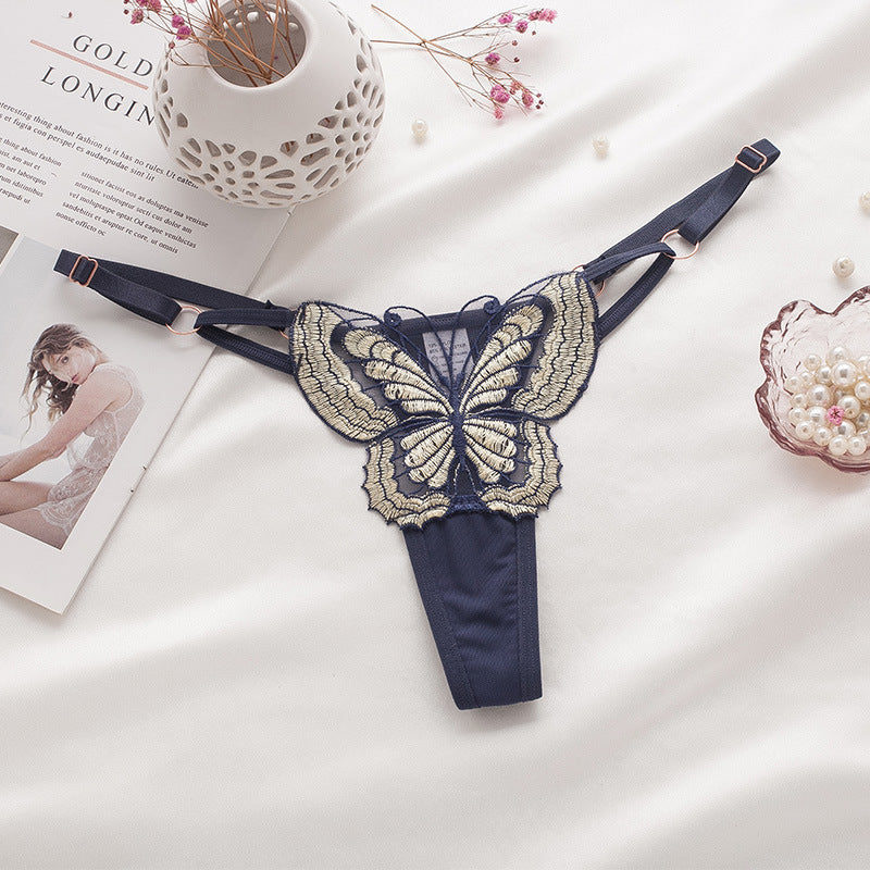 Seamless embroidery thong