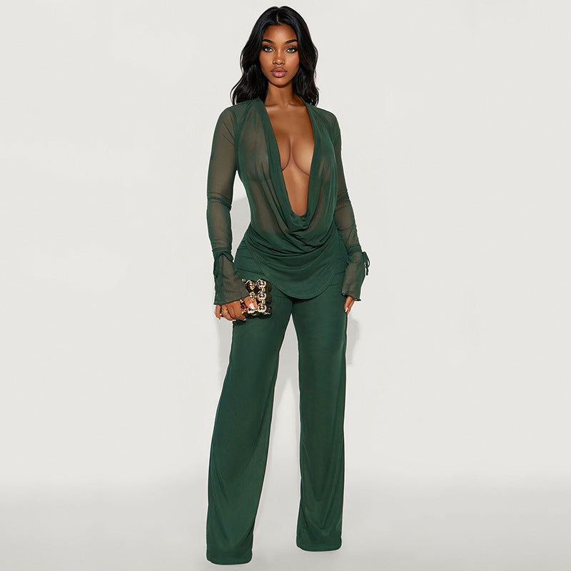 LunaFlow™ Draped Wide Leg Jumpsuit