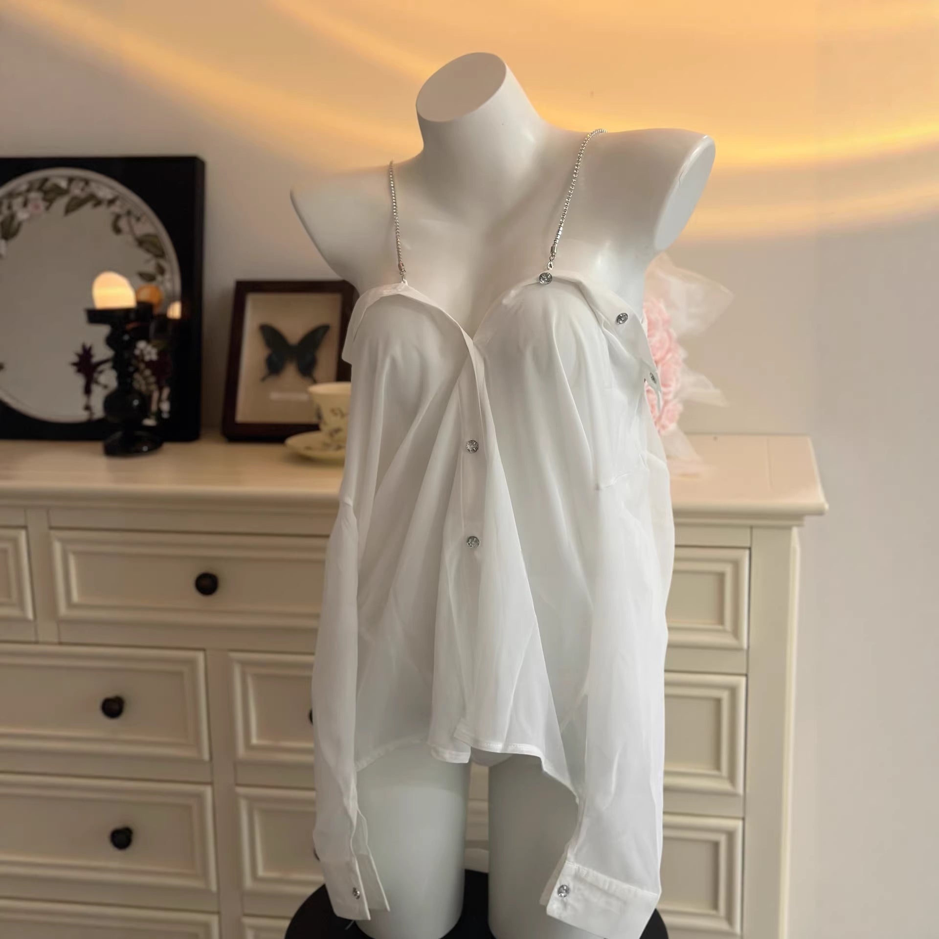 Cloud Mist Sheer Shirt Dress