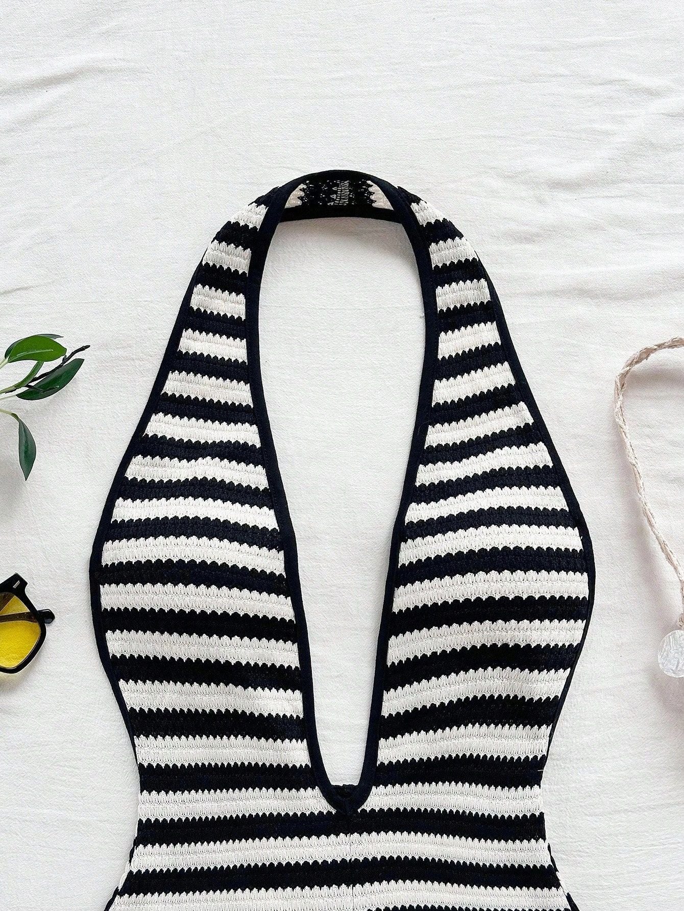 Boho Striped Sleeveless Maxi Dress