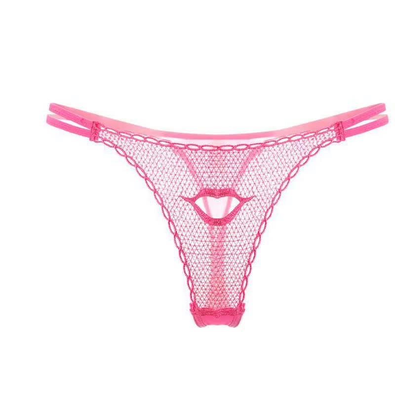 Seamless mesh thong panties