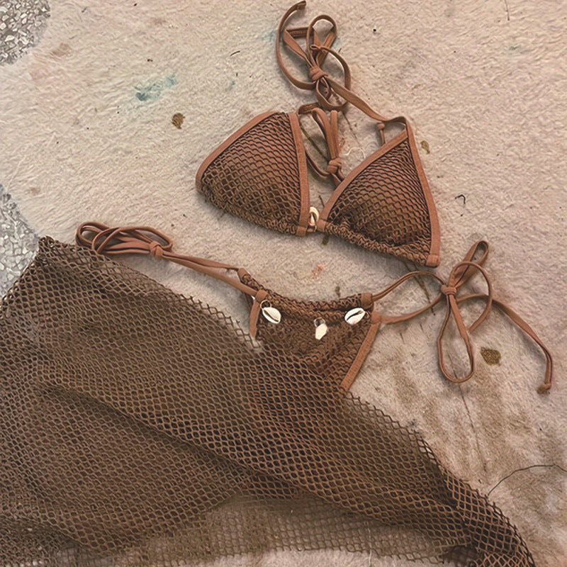 Net shirt beach dress swimsuit