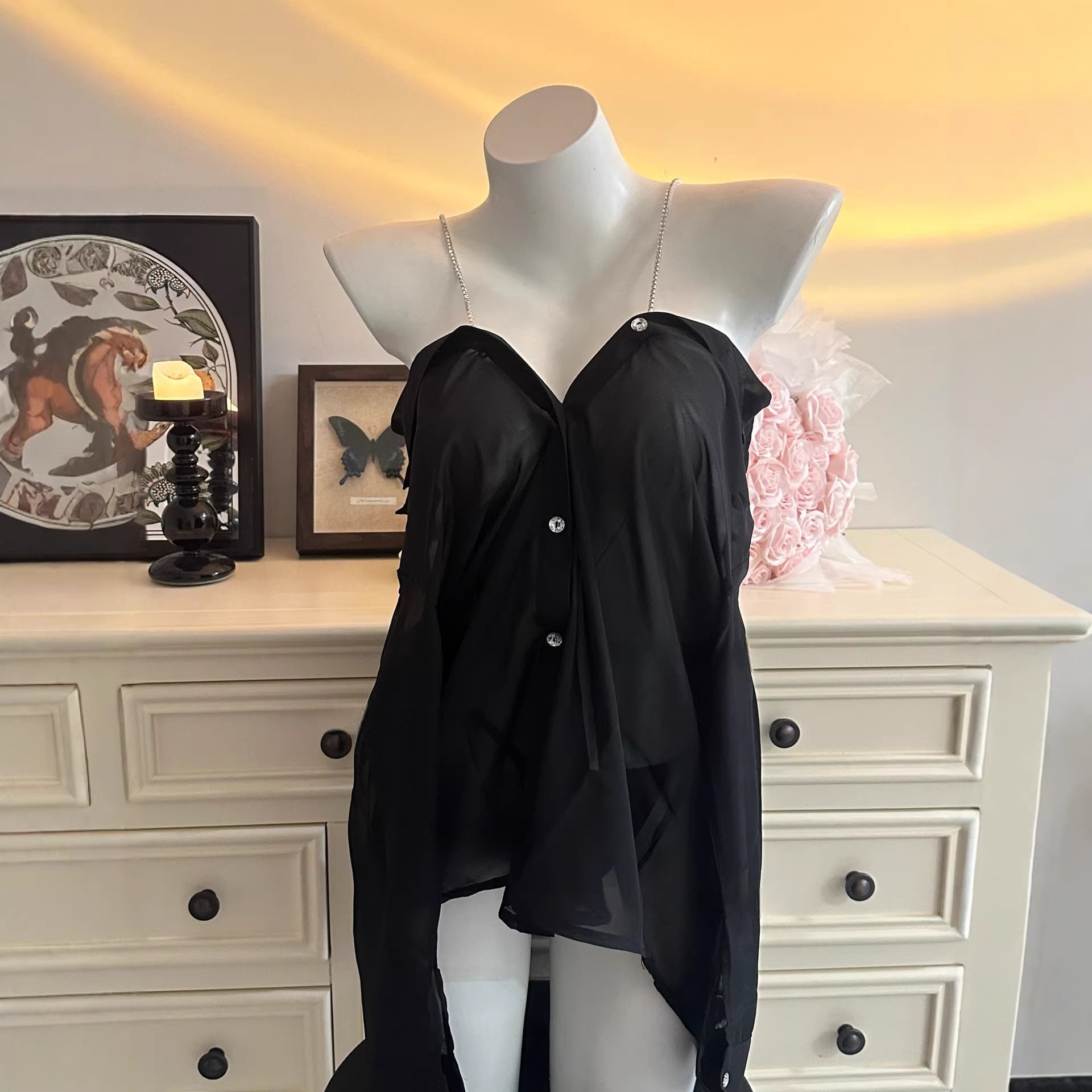 Cloud Mist Sheer Shirt Dress