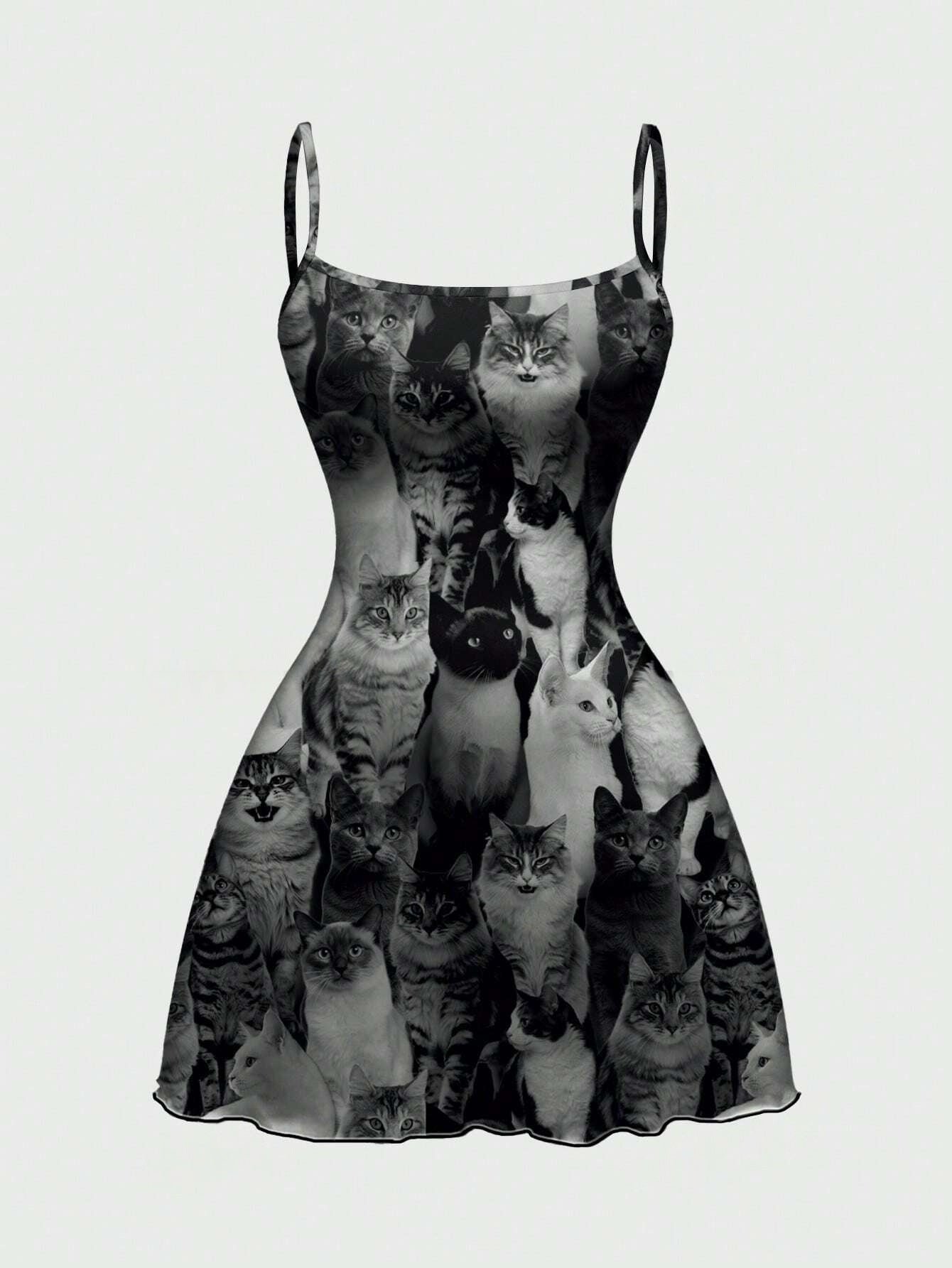 Women's Sleeveless Round Neck Slim Fit A-Line Mini Slip Dress