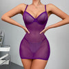 Sheer purple bodysuit