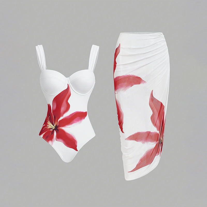Sexy Positioning Printed Sling Hip Beach Dress