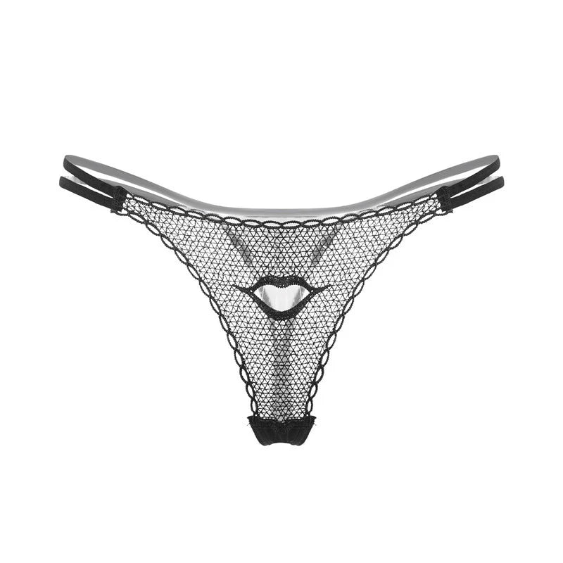 Seamless mesh thong panties