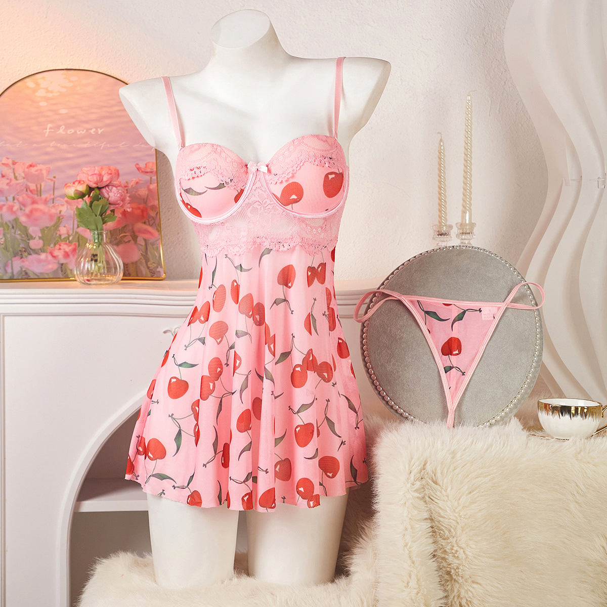 Suspender one-piece nightdress