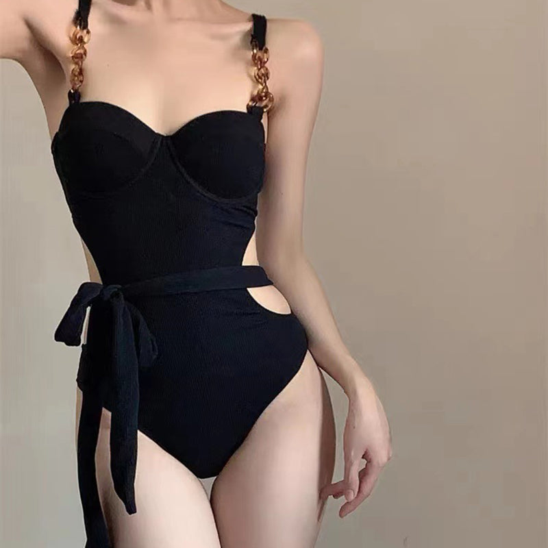 Sexy swimming temperament slim hot spring waist swimsuit