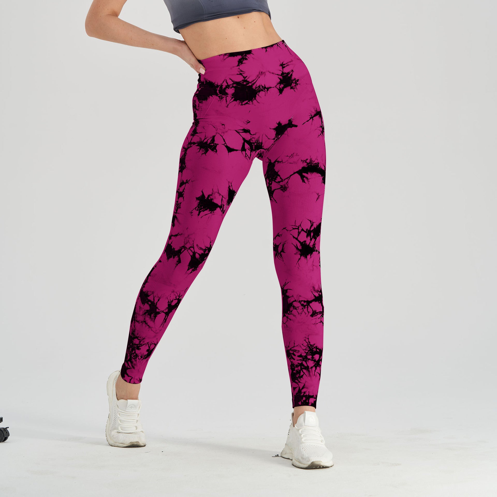Women's High-Waist Tie-Dye Seamless Sports Running Leggings