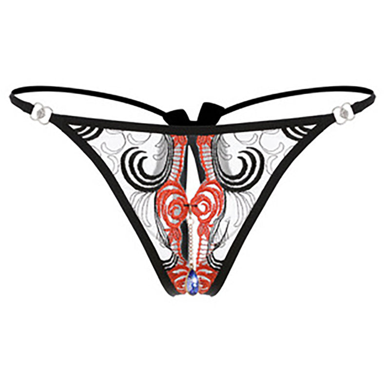 Sexy Embroidered Colorblock Women's T-Back