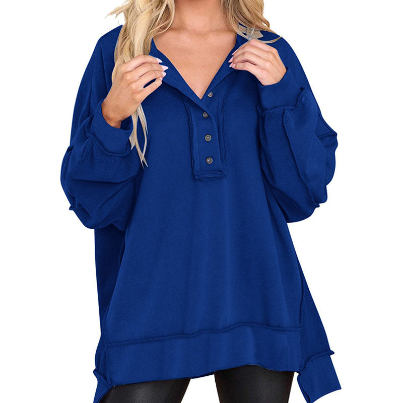 Evelyn Button Detail Oversized Sweatshirt