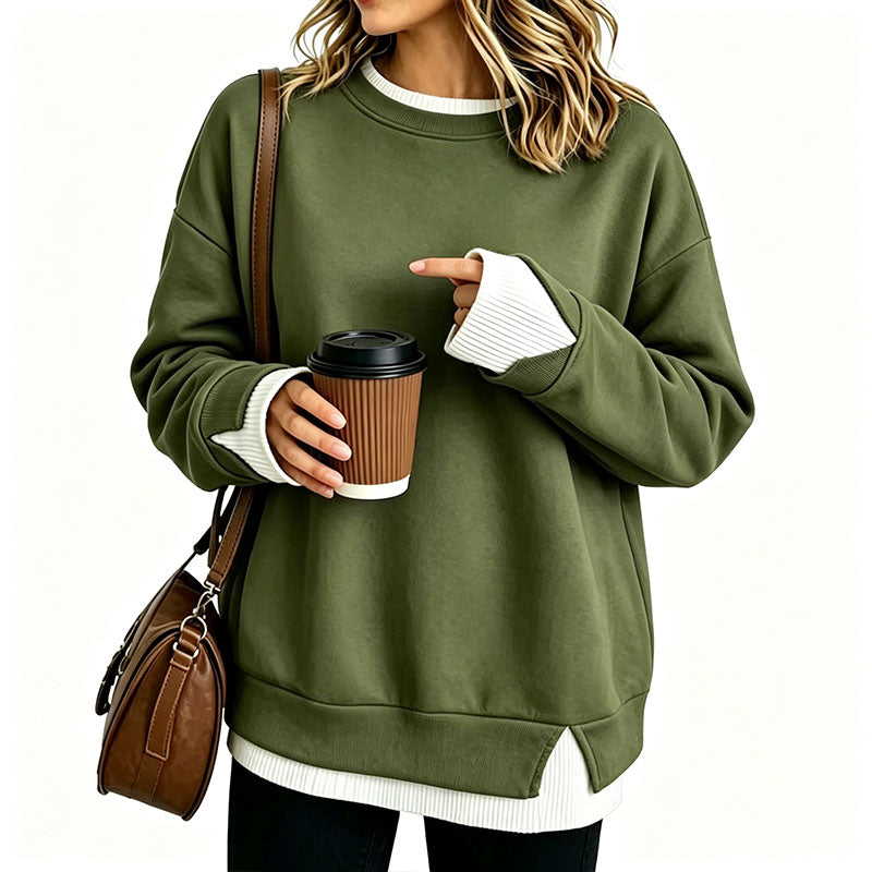 Evelyn Two-Tone Layered Sweatshirt
