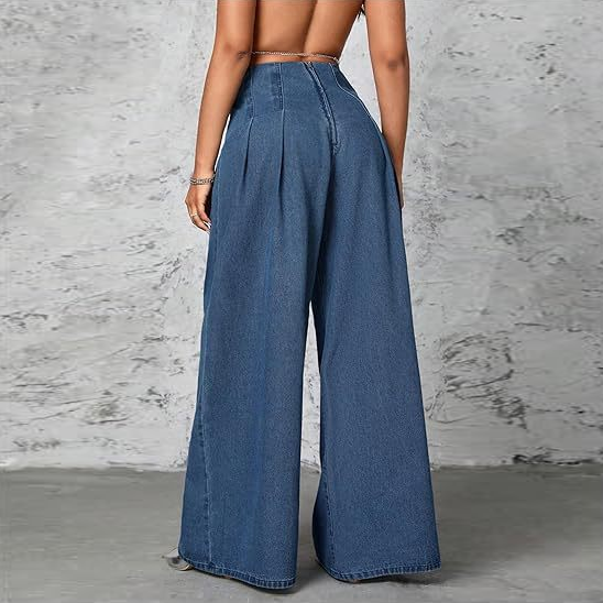 Luna Wide Leg Denim Pants