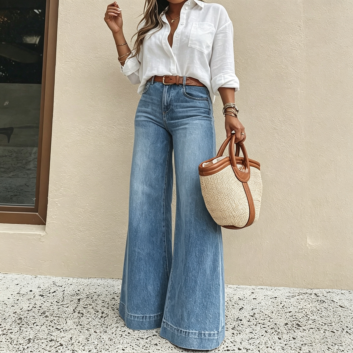 Luna High-Waist Wide Leg Jeans