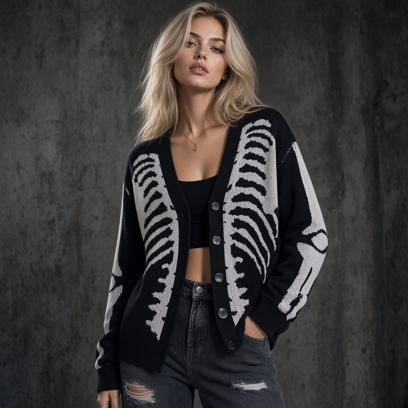 BoneMuse™ Skeleton Knit Cardigan