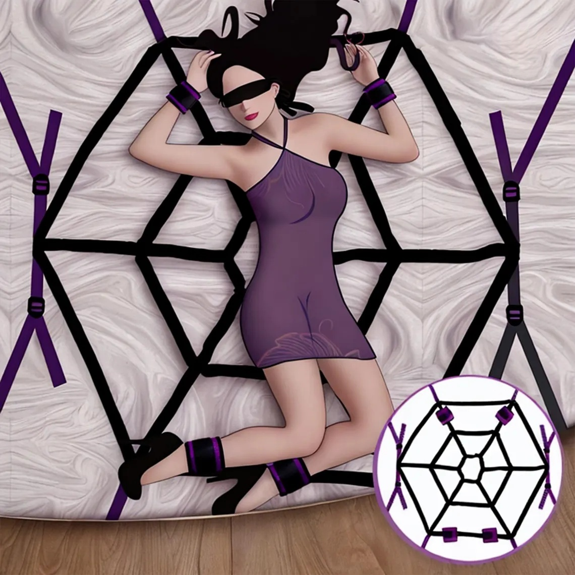Bed bondage spider web