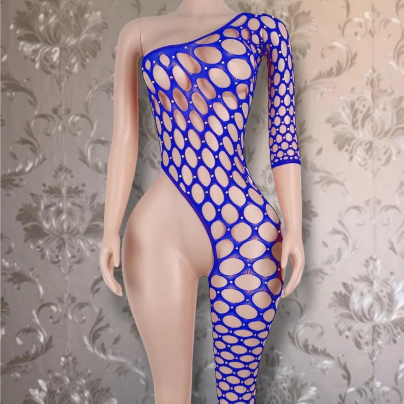 Hand-made diamond-studded shiny mesh