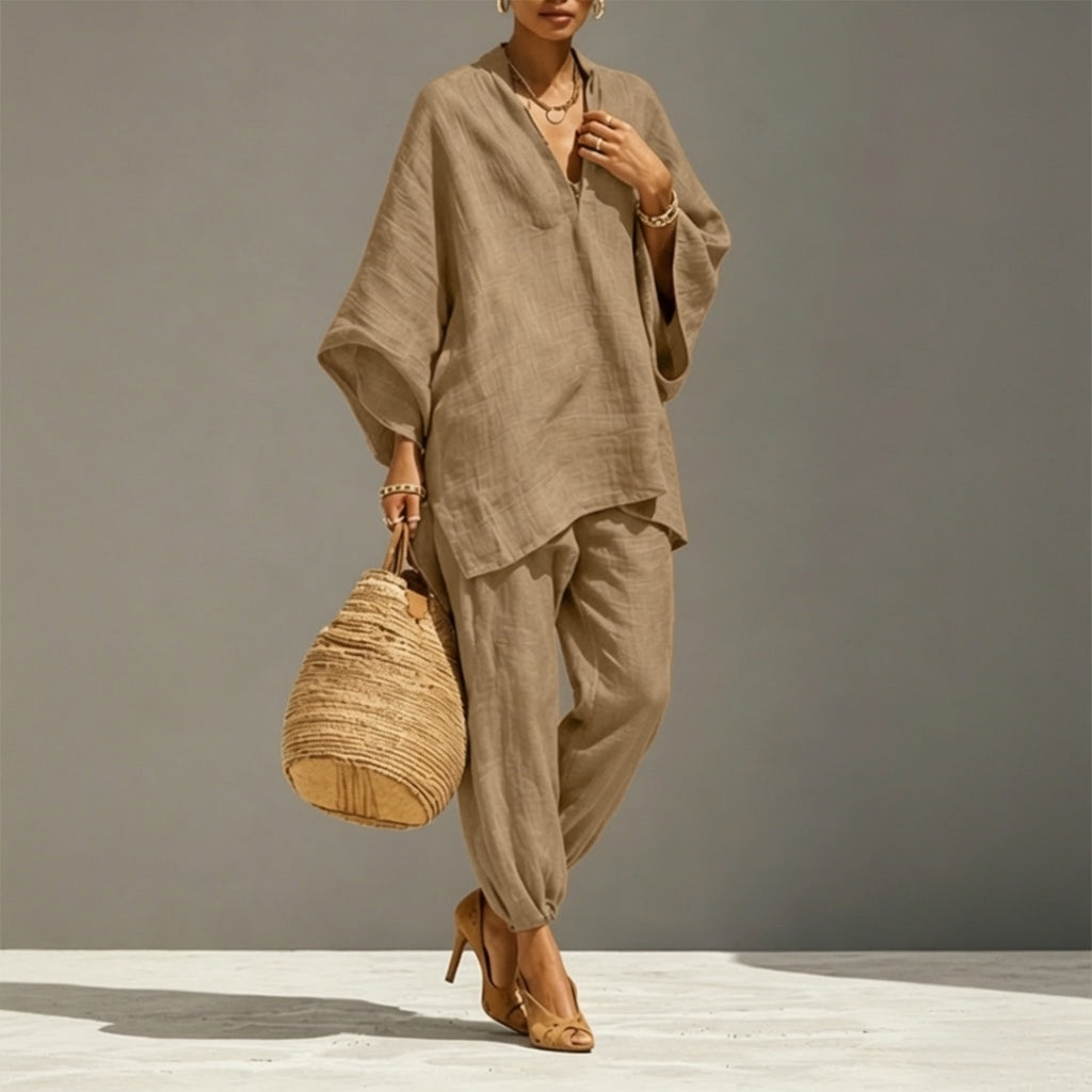 LunaEase™ Linen Relaxed Two Piece Set