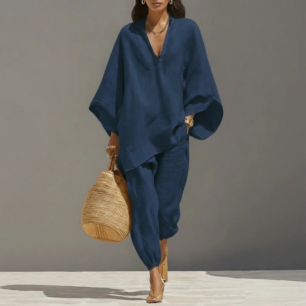 LunaEase™ Linen Relaxed Two Piece Set