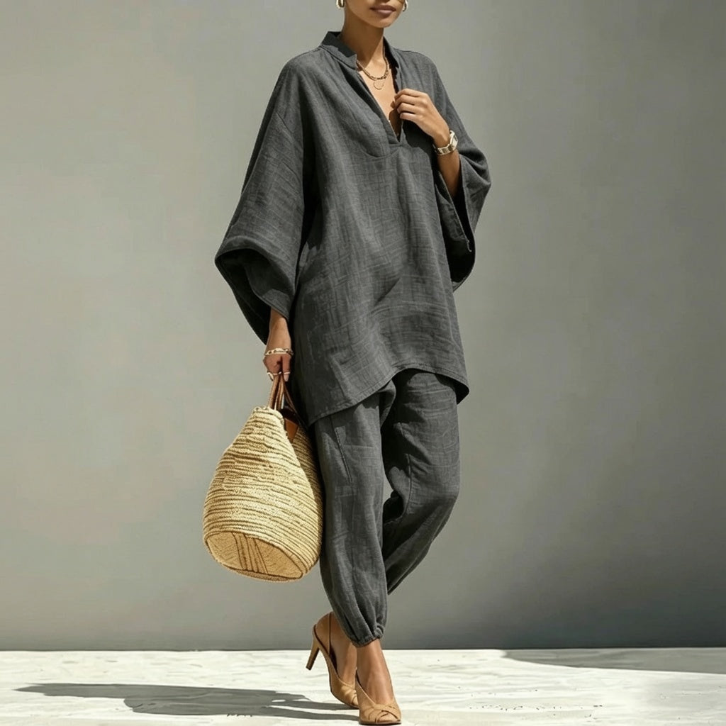 LunaEase™ Linen Relaxed Two Piece Set