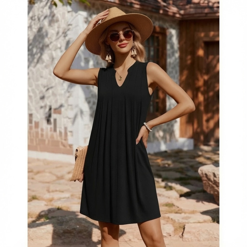 LunaFlow™ Sleeveless Swing Mini Dress