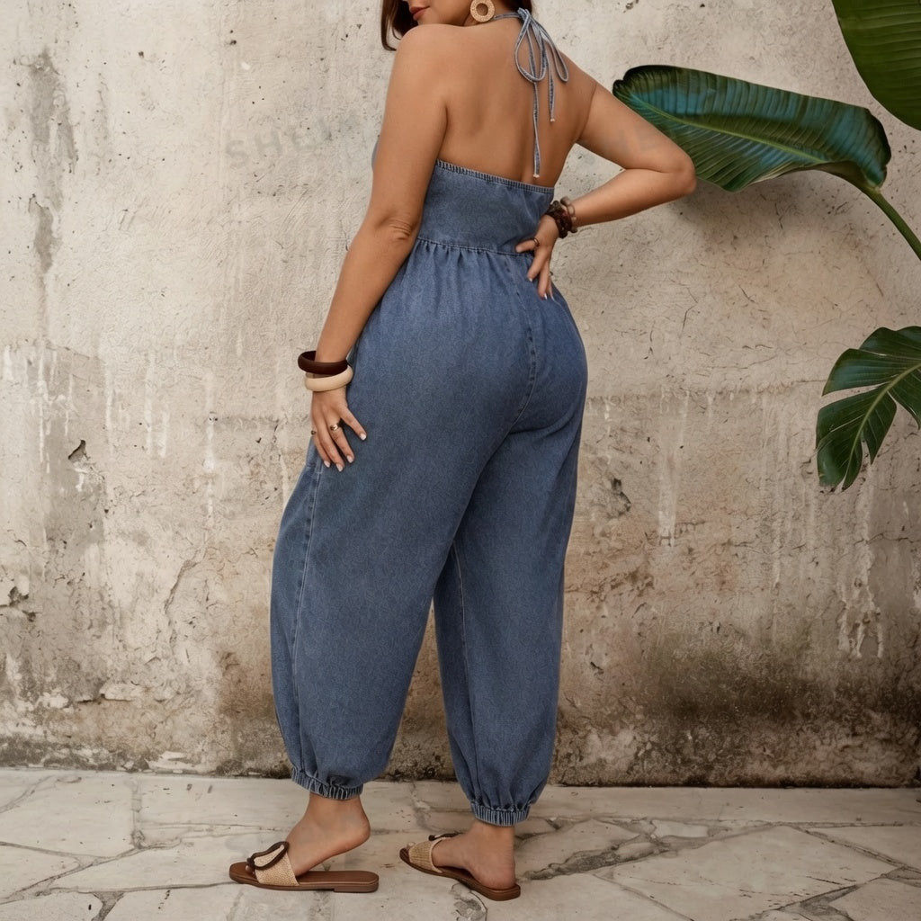Luna™ Relaxed Denim Wide Leg Jumpsuit